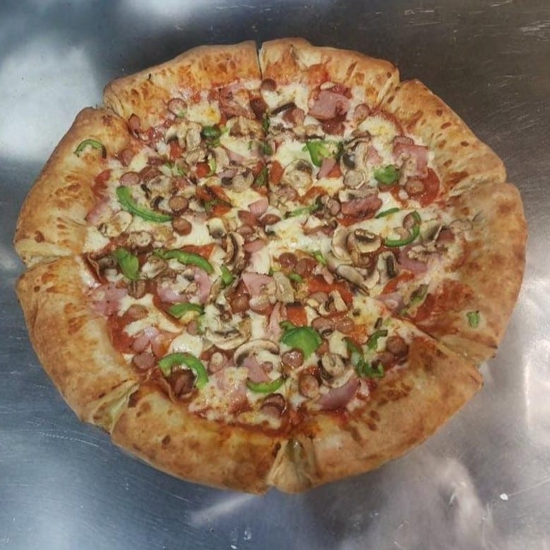 Basils Supreme Pizza.