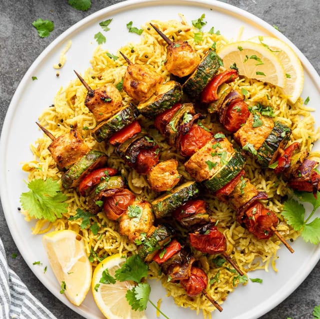 Chicken Kabob Dinner.
