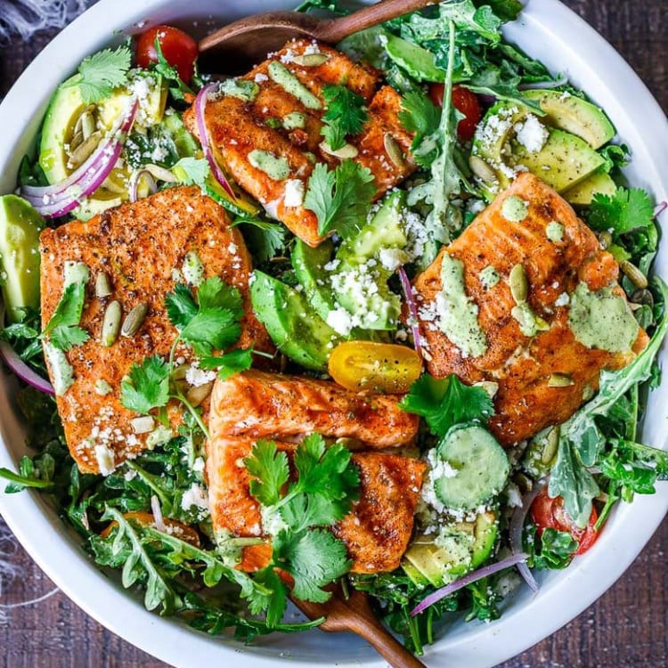 Grilled Salmon Salad.
