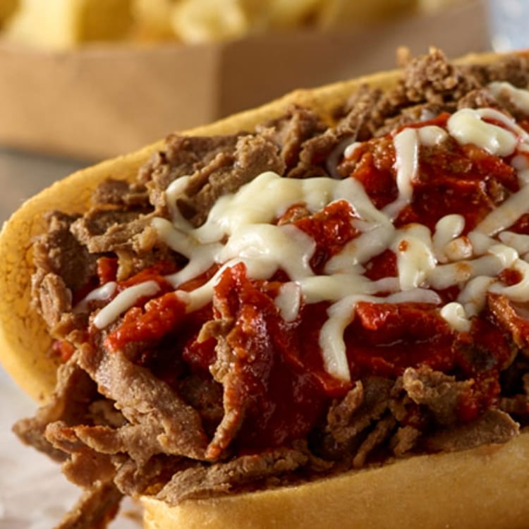 Pizza Steak & Cheese Steak Sub.