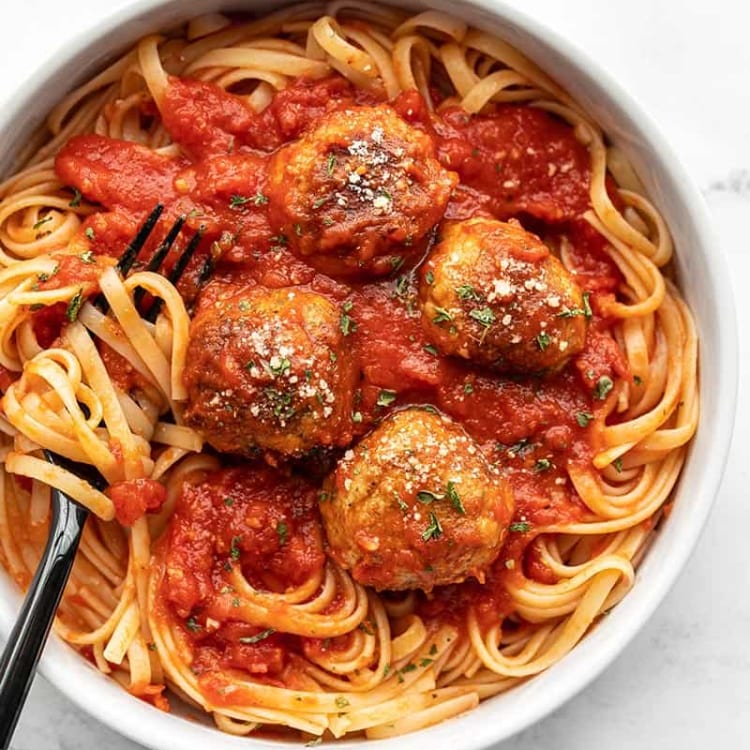 Meatball Parmesan Pasta.